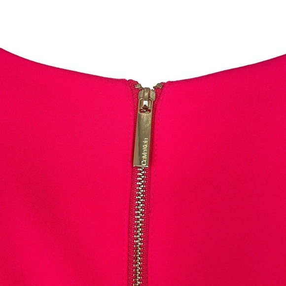 Calvin Klein ruffle v-neck sheath dress mini business career pink women’s 4 - Picture 7 of 10